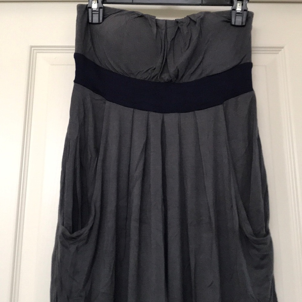 Forever 21 Grey/Blue Strapless Dress